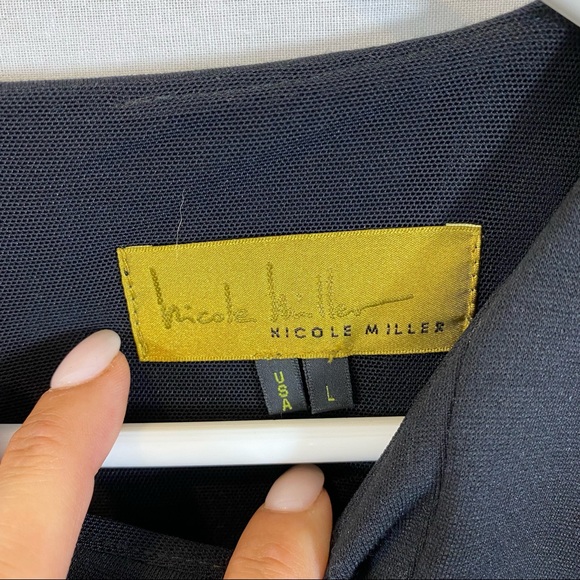 Nicole Miller Long Sleeved Black Dress Size Large - Picture 9 of 11